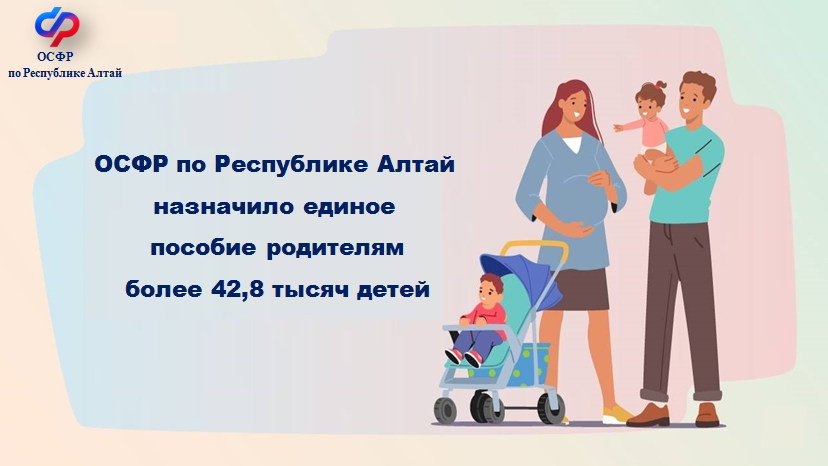 ОСФР по Республике Алтай назначило единое пособие родителям более 42,8 тысяч детей